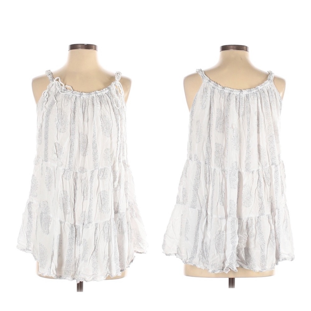 INDAH Found Mini Tiered Swing Dress Silver Paisley - Picture 9 of 9
